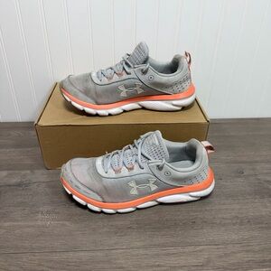 Under Armour Gray Sneakers with Orange Highlights